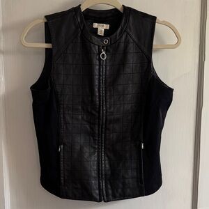 Cache genuine leather/ nylon vest